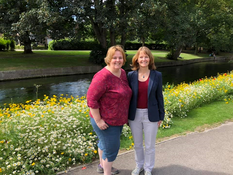 Cllr Murphy and Cllr Ferguson - at Wildflower planting in Winchester